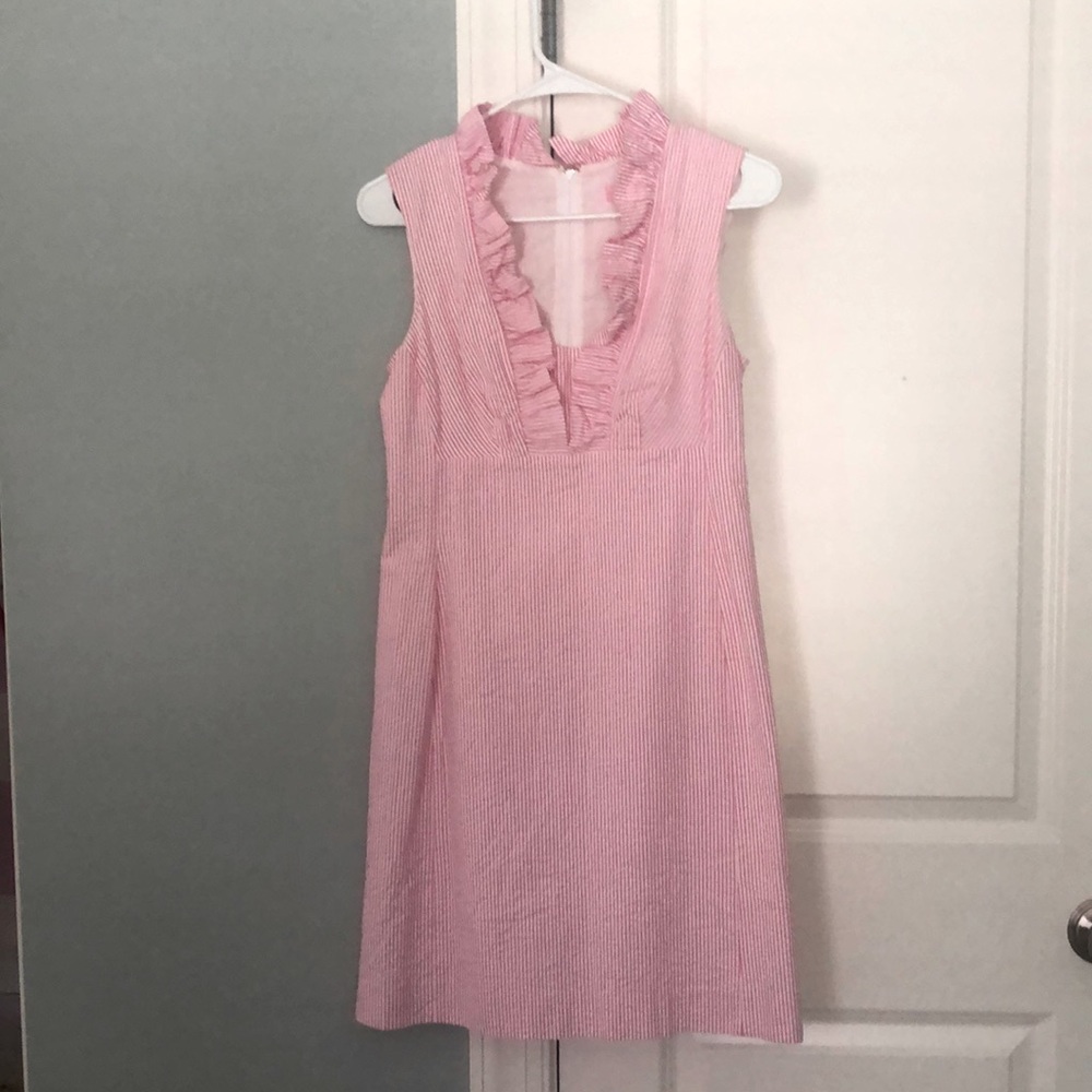 Lily pink & white seersucker sundress sz 2